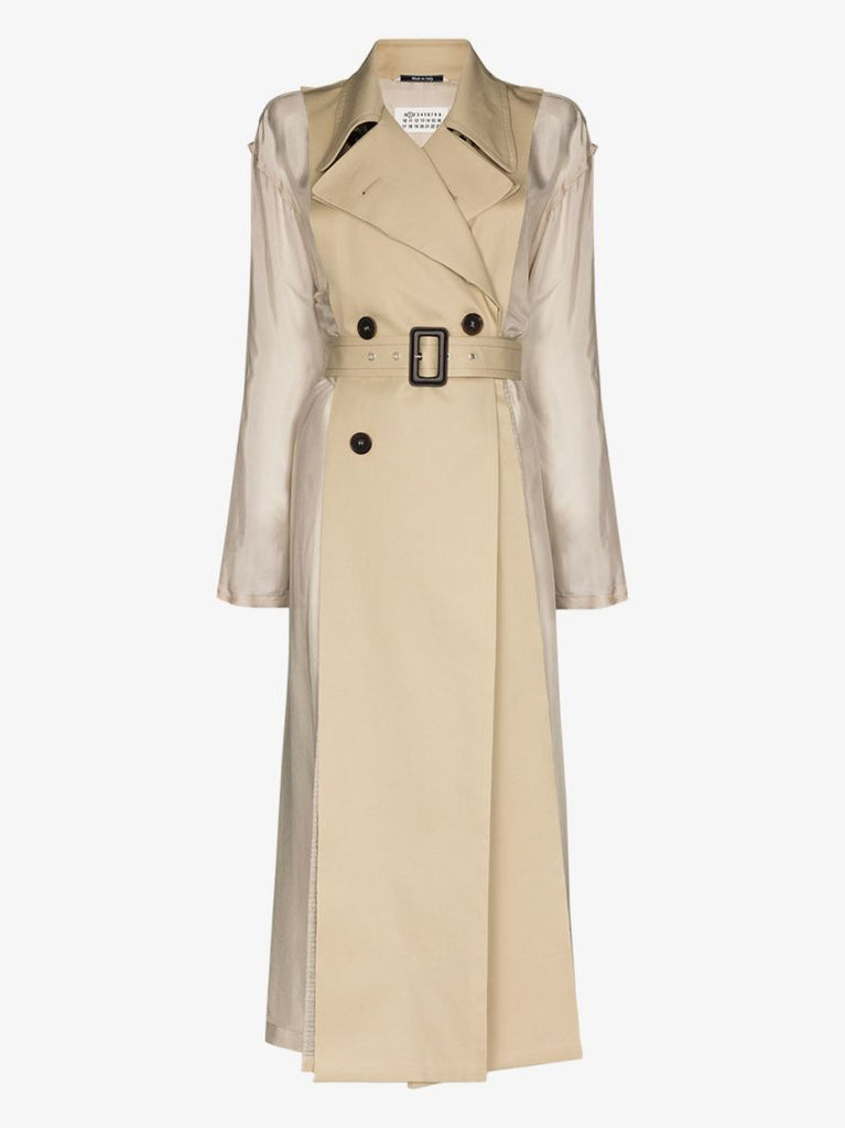 Contrast Panel Trench Coat