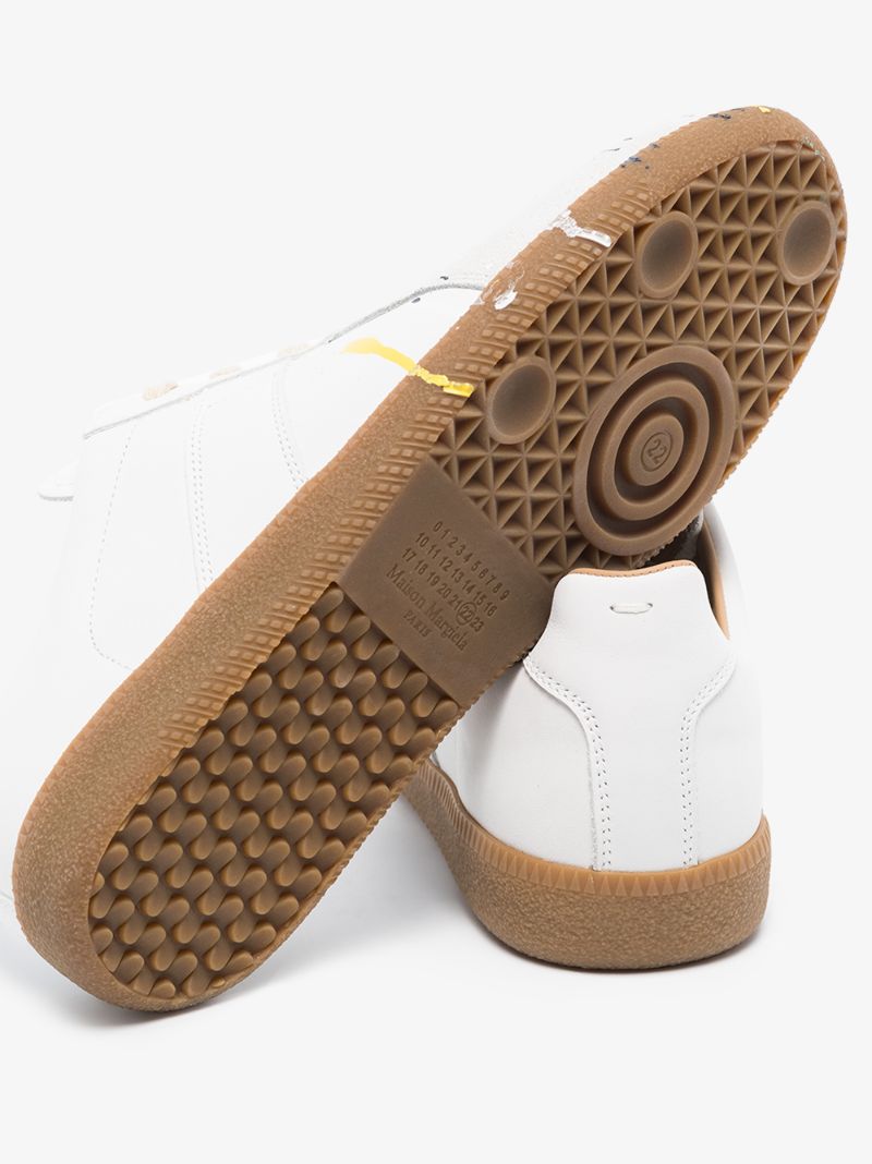 White Replica Splatter Leather Sneakers
