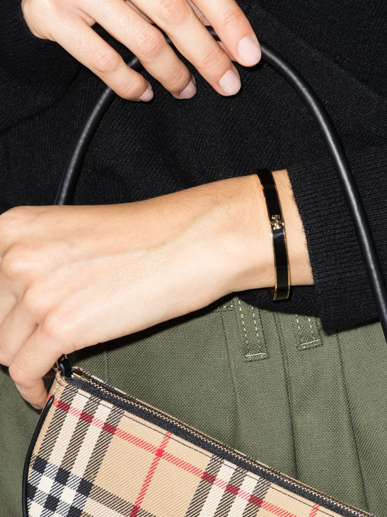 Gold Tone and Black Kira Enamelled Bangle