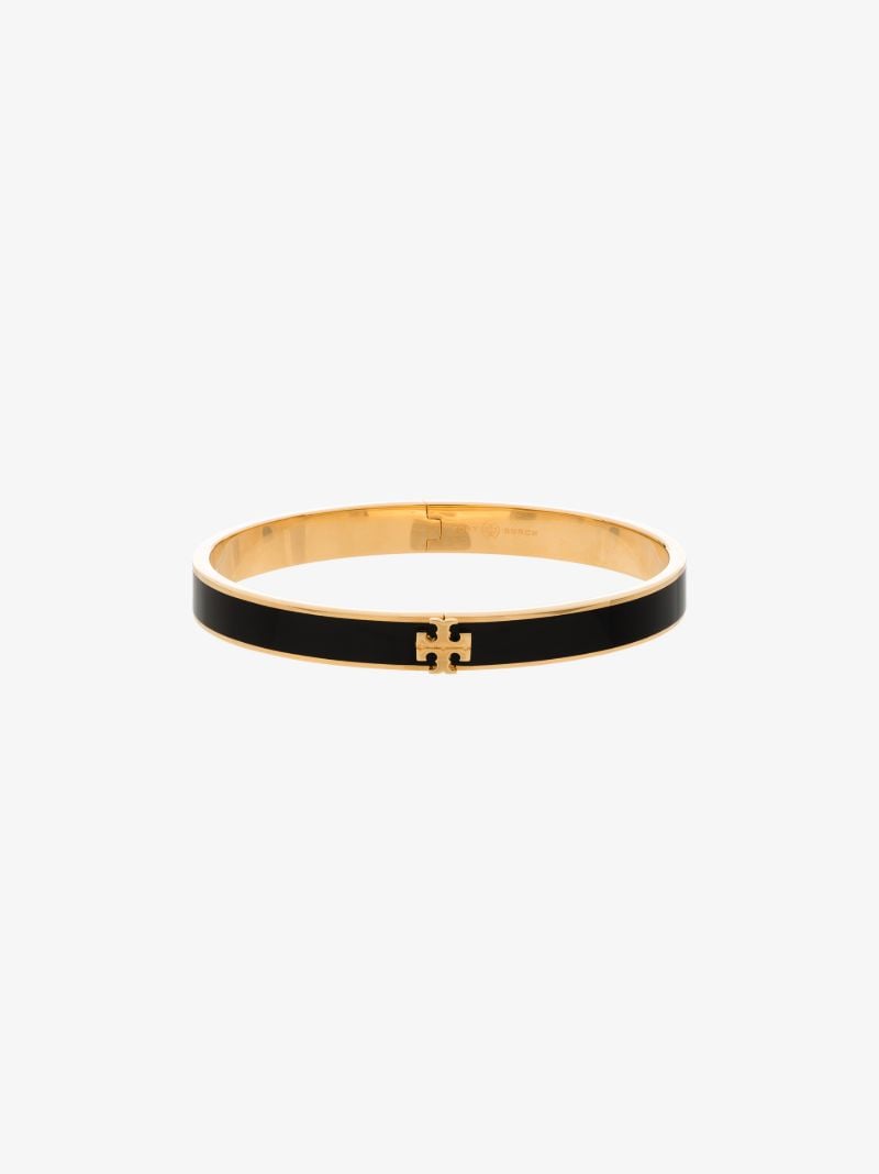 Gold Tone and Black Kira Enamelled Bangle