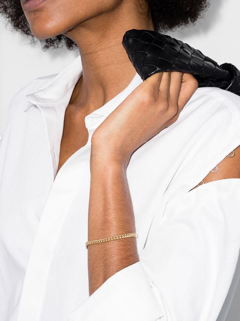 Gold-plated Rounded Curb Thin Chain Bracelet