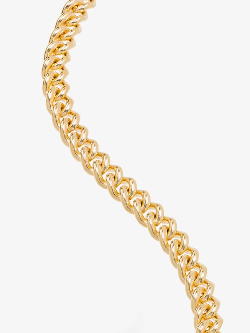 Gold-plated Rounded Curb Thin Chain Bracelet