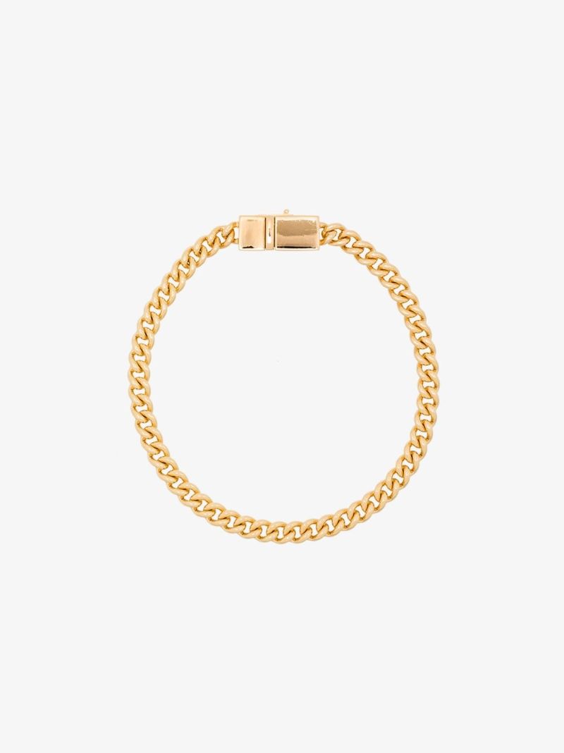 Gold-plated Rounded Curb Thin Chain Bracelet