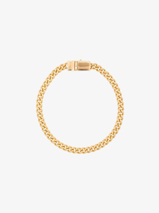 Gold-plated Rounded Curb Thin Chain Bracelet
