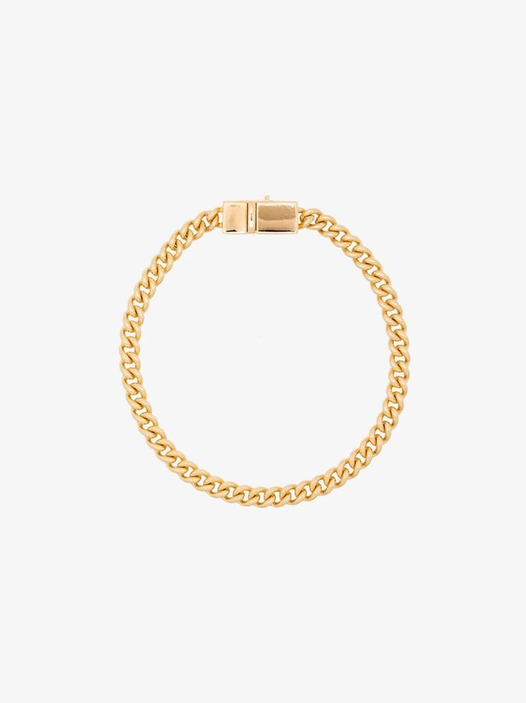 Gold-plated Rounded Curb Thin Chain Bracelet