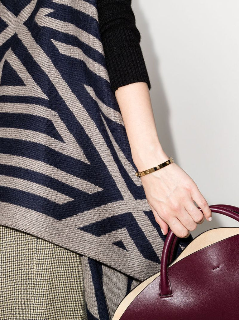 Gold Tone Miller Hinge Stud Bangle