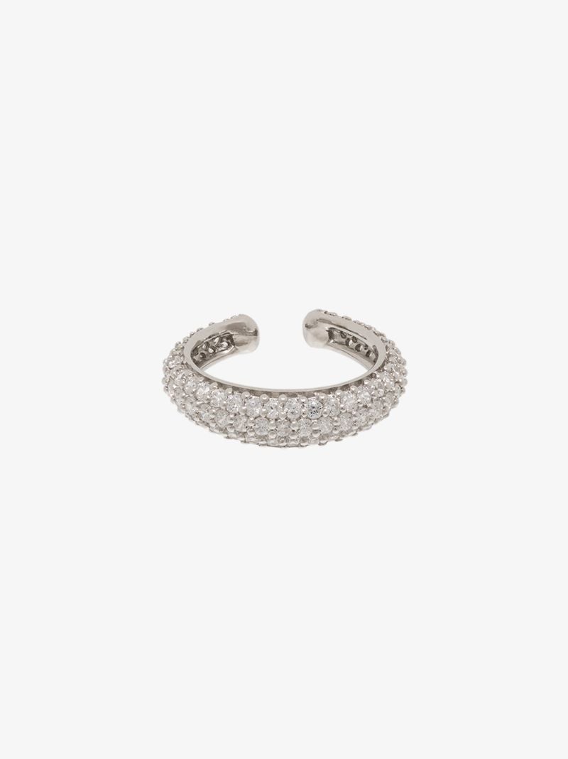 Sterling Silver Slim Crystal Ear Cuff