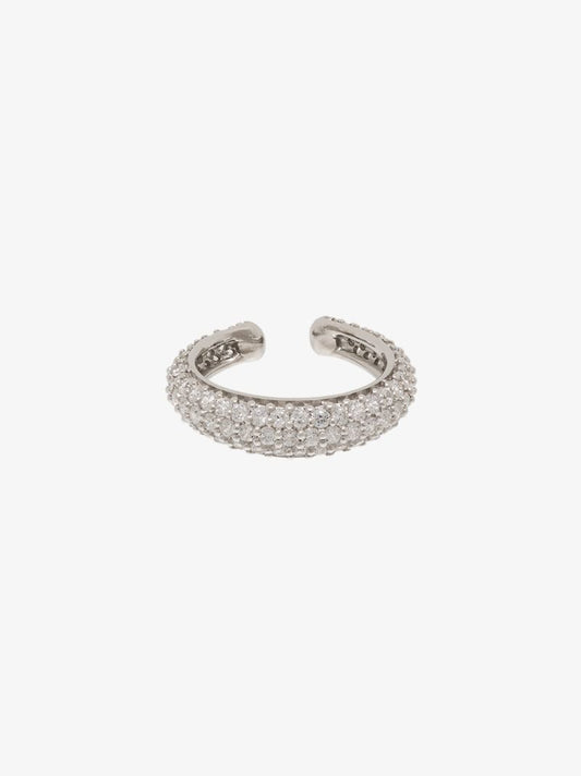 Sterling Silver Slim Crystal Ear Cuff