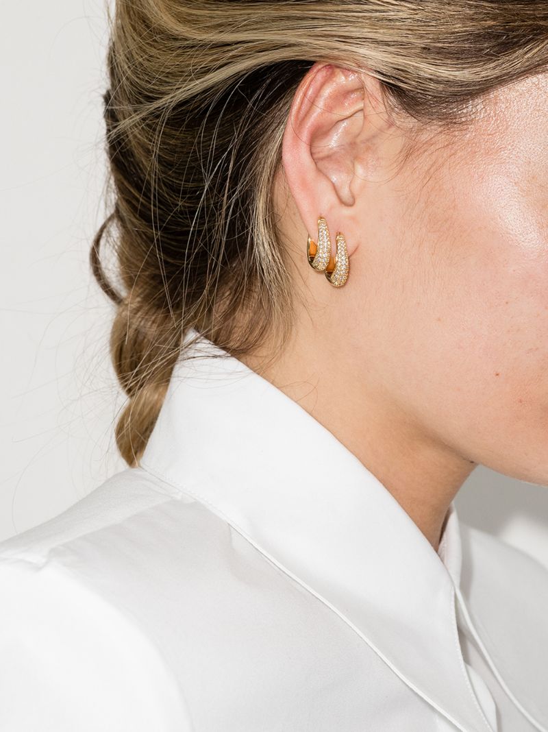 Gold-plated Liz Crystal Hoop Earrings