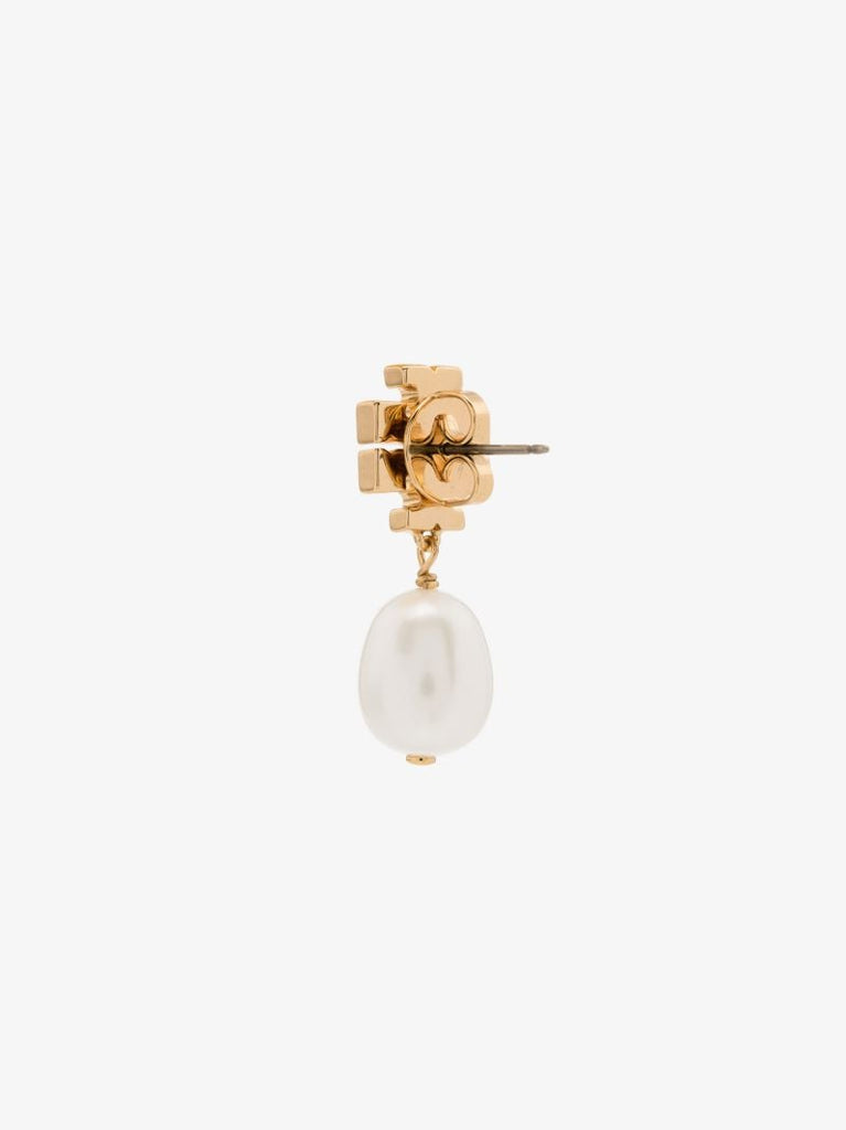 Gold Tone Kira Crystal Pearl Drop Earrings