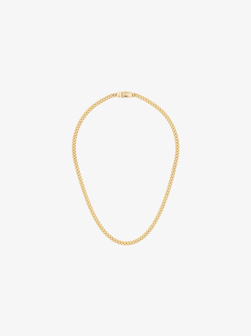 Gold-plated Rounded Curb Thin Chain Necklace