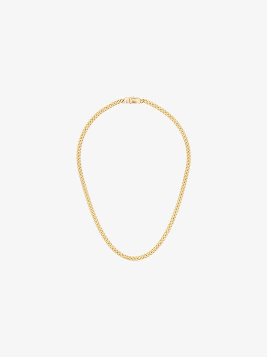 Gold-plated Rounded Curb Thin Chain Necklace