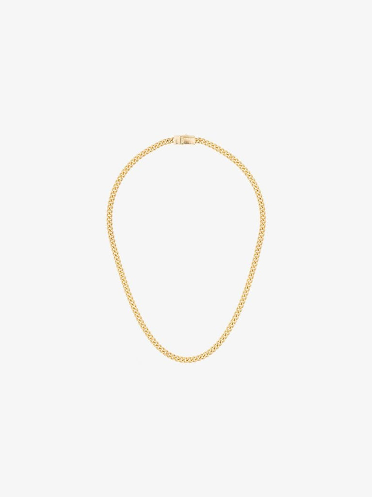 Gold-plated Rounded Curb Thin Chain Necklace