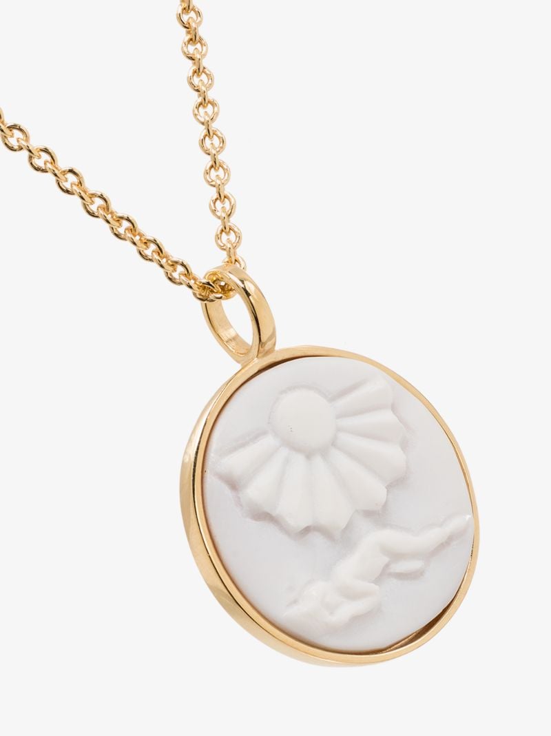 Gold-plated Cameo Clytia Pendant Necklace