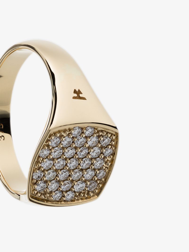 9k Yellow Gold Mini Cushion Diamond Ring