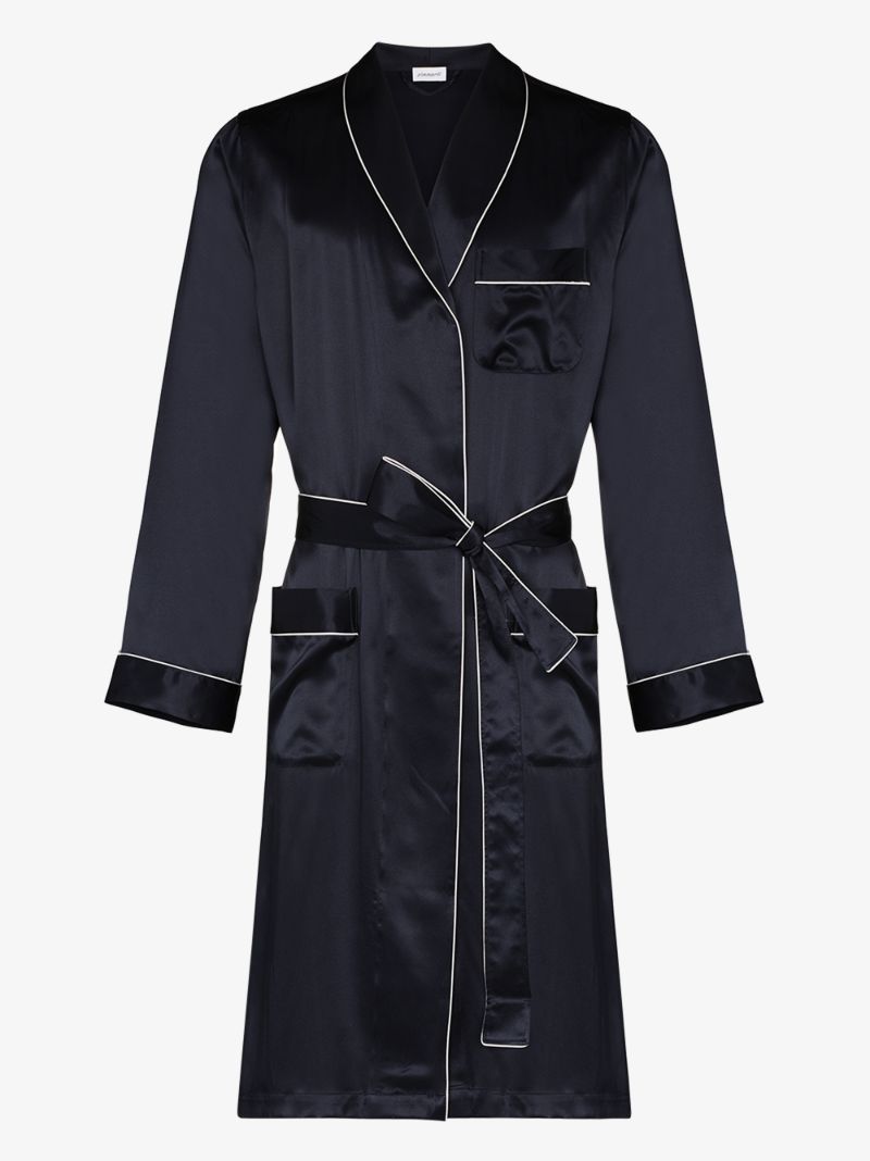 Blue Long Silk Robe