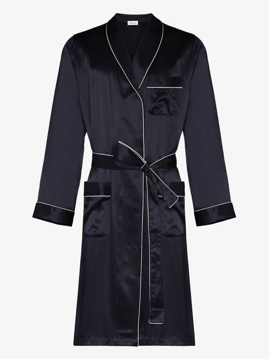 Blue Long Silk Robe