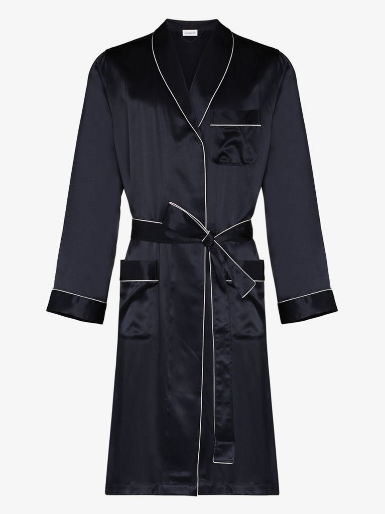 Blue Long Silk Robe
