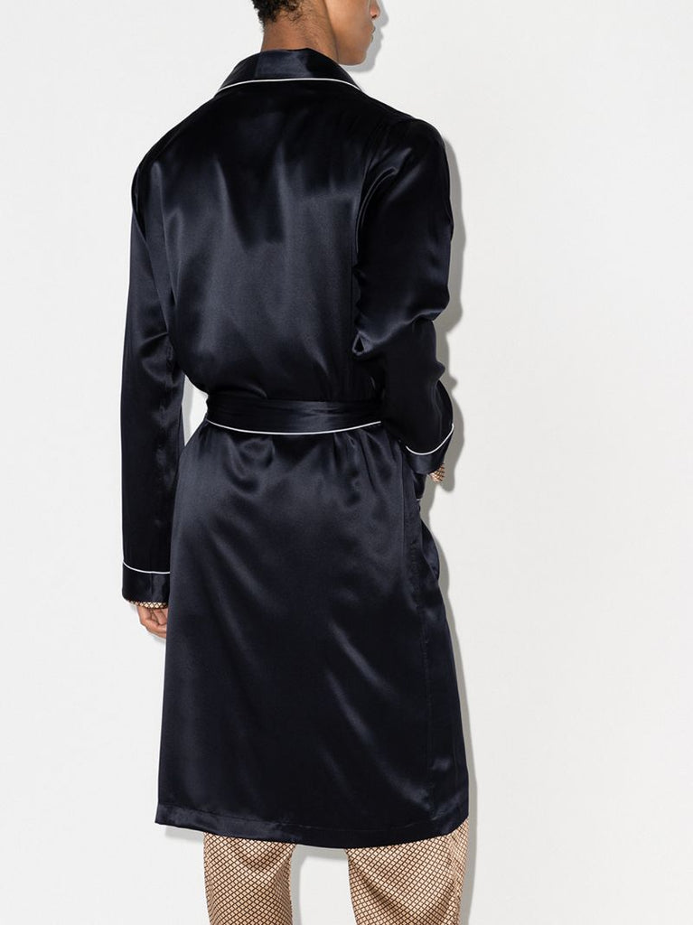 Blue Long Silk Robe