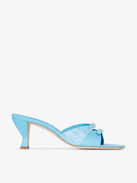Blue Noor 75 Leather Mules