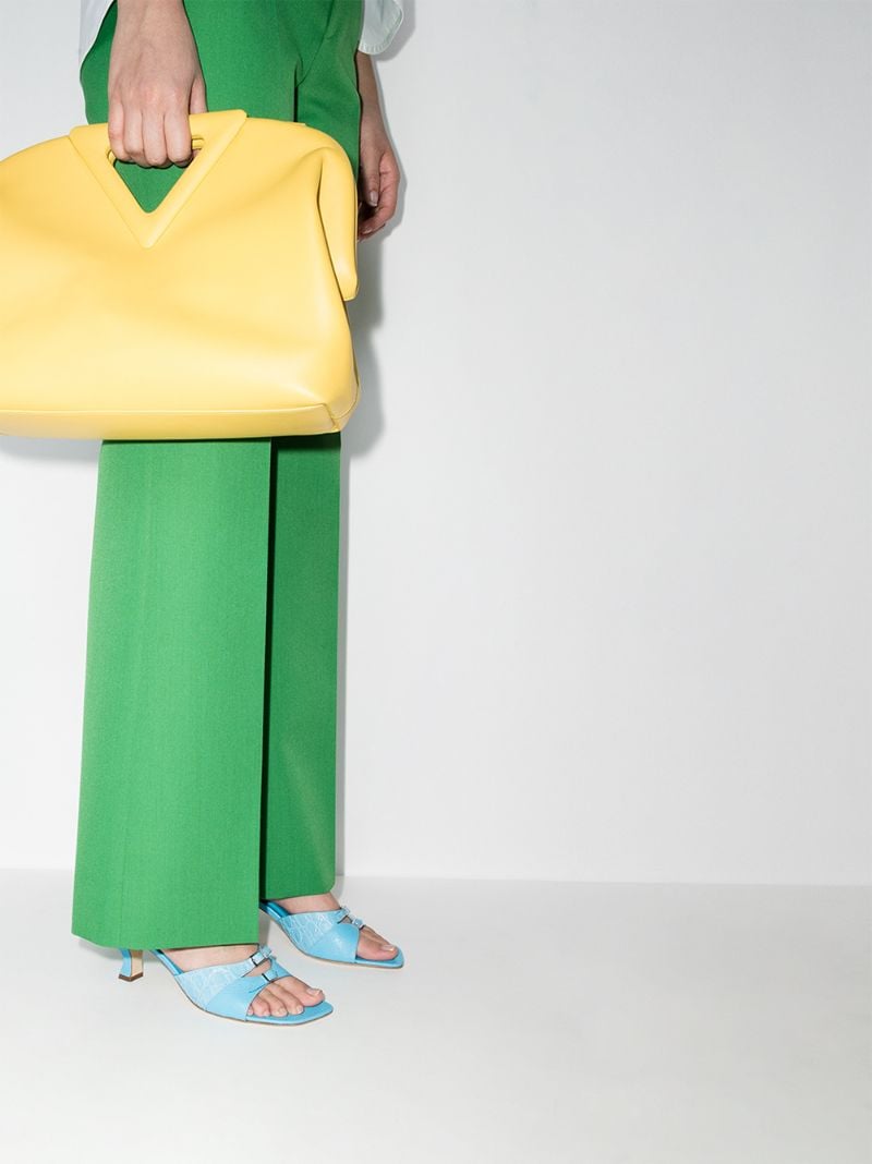 Blue Noor 75 Leather Mules