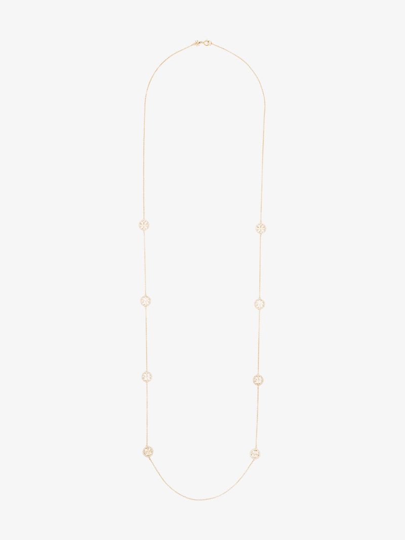 Gold Tone Miller Crystal Charm Necklace