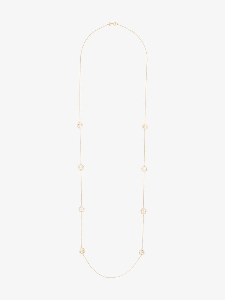 Gold Tone Miller Crystal Charm Necklace