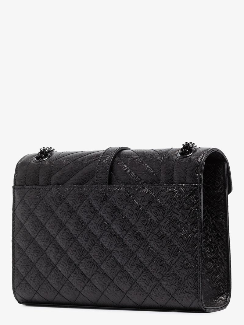 Black Envelope Medium Leather Shoulder Bag