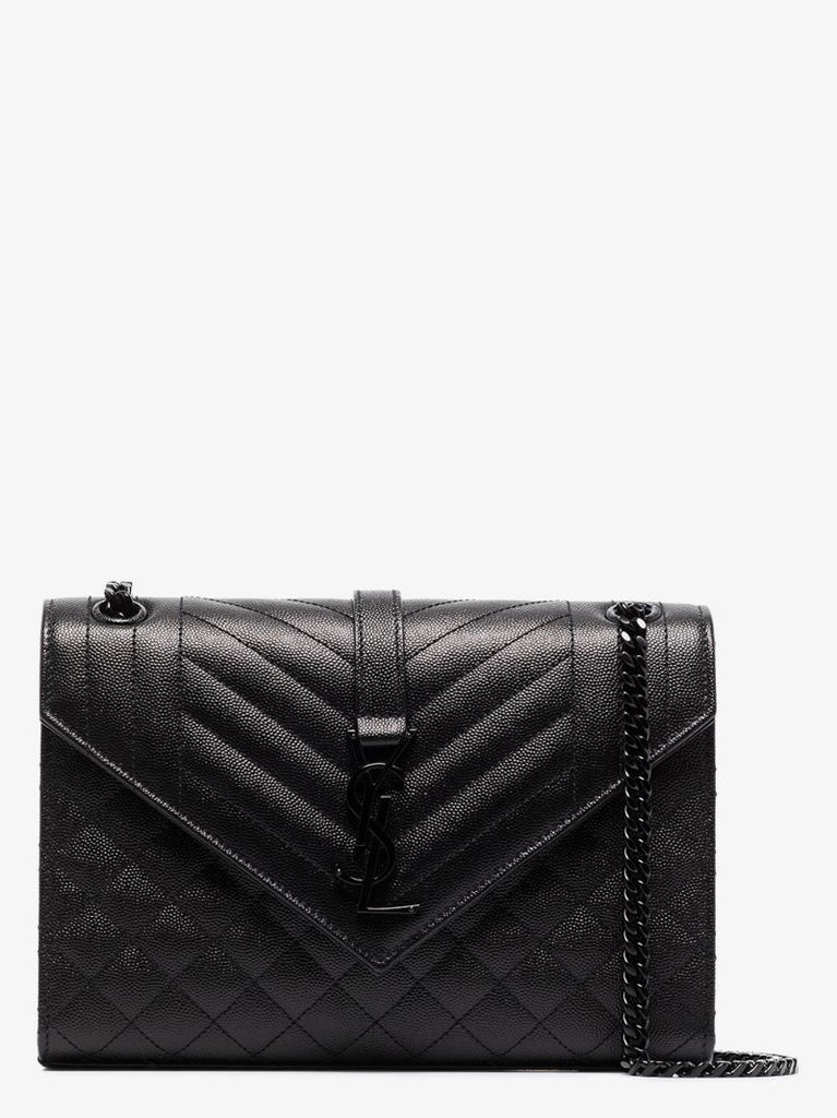 Black Envelope Medium Leather Shoulder Bag
