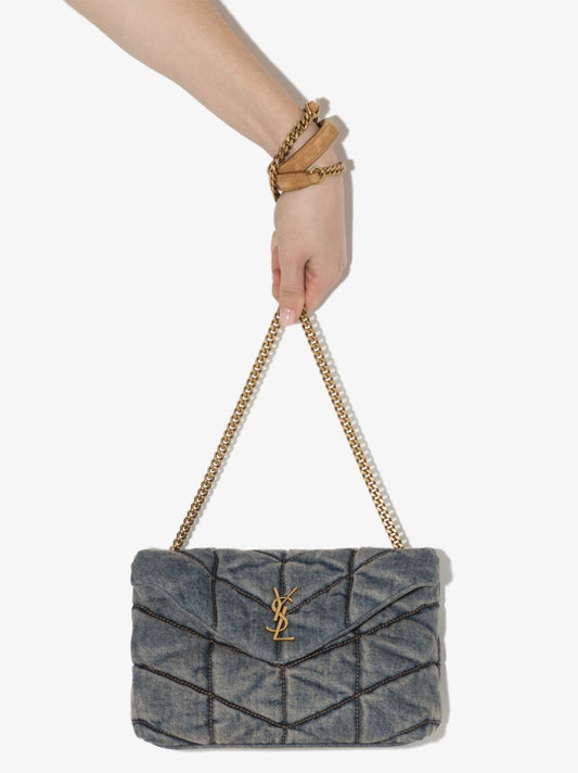 Blue Loulou Toy Denim Shoulder Bag