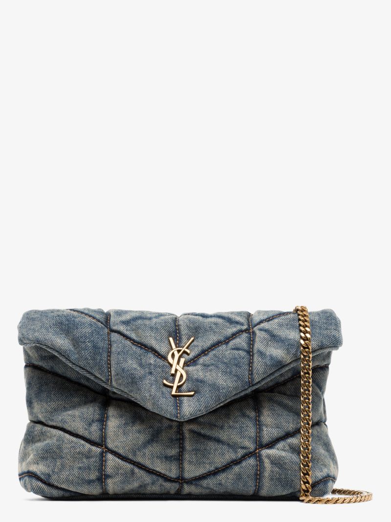 Blue Loulou Toy Denim Shoulder Bag