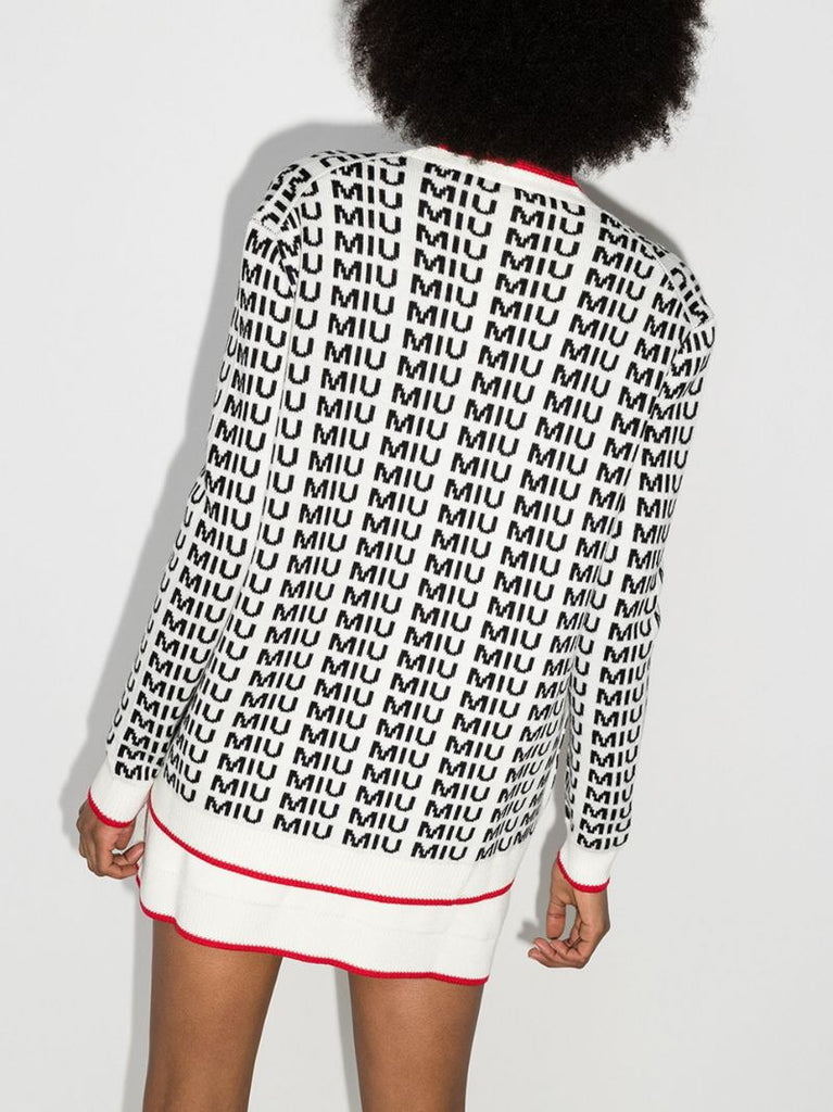 Jacquard Logo Cardigan