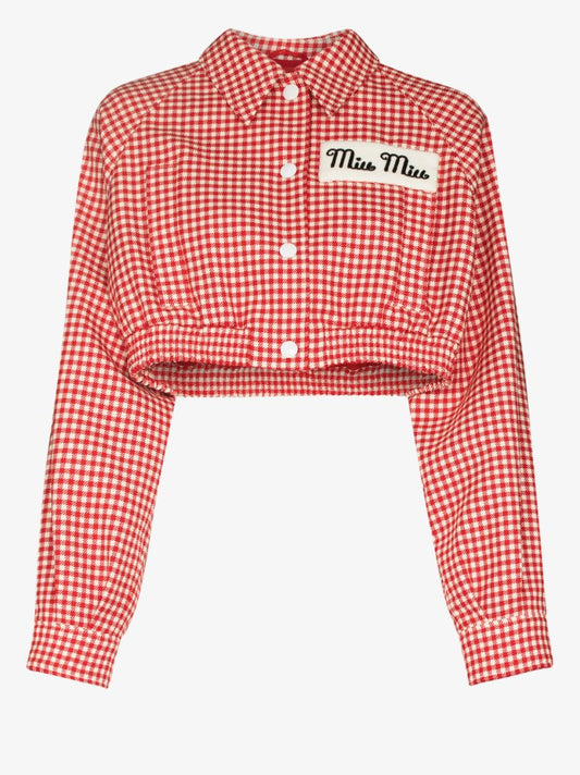 Gingham Cropped Jacket