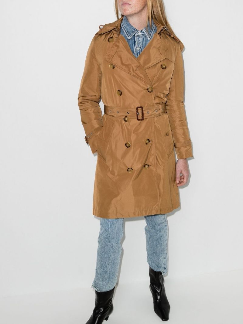 Brown Kensington Hooded Trench Coat