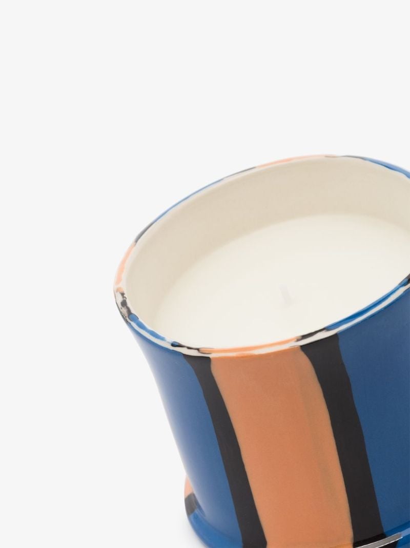 Blue, Orange and White Mint Leaf Candle