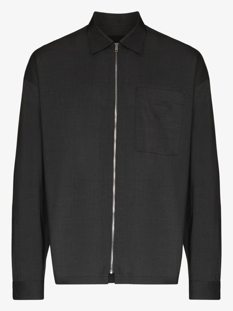 Zip-up Wool Shirt