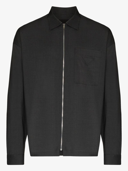 Zip-up Wool Shirt