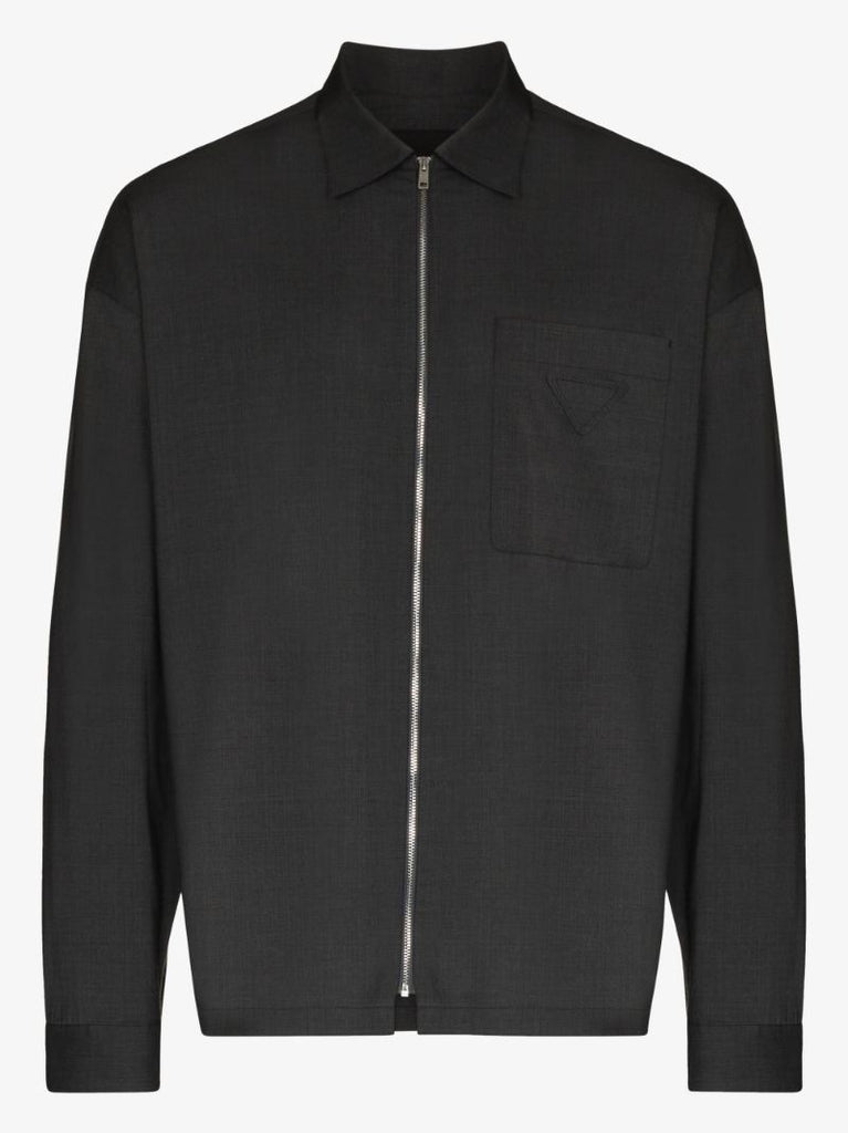 Zip-up Wool Shirt