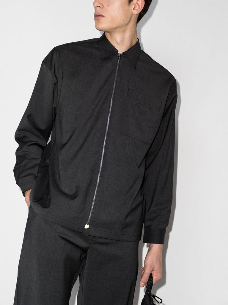 Zip-up Wool Shirt