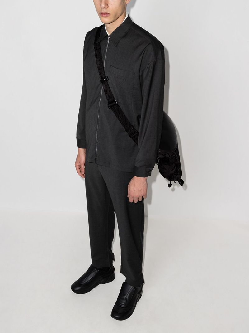 Zip-up Wool Shirt