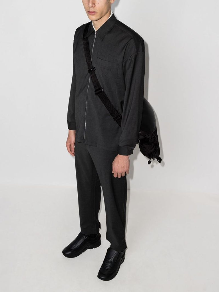 Zip-up Wool Shirt