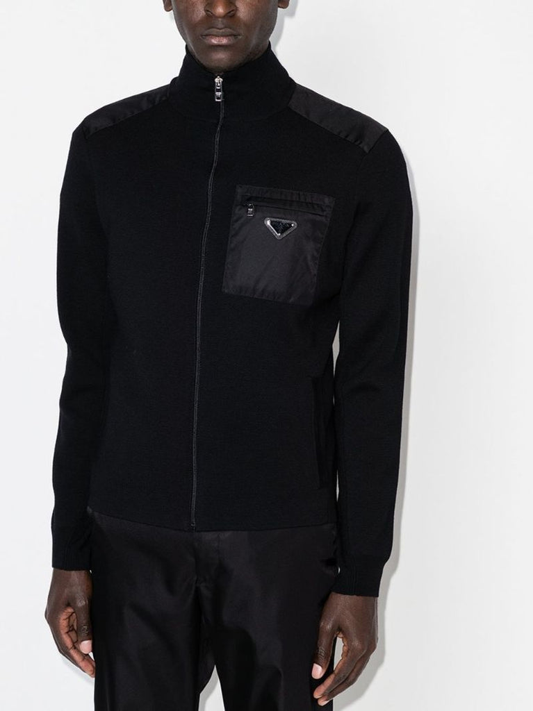 Zip-up Wool Cardigan