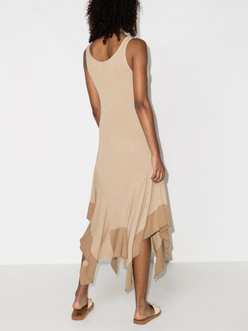 Asymmetric Ribbed Knit Midi Dress