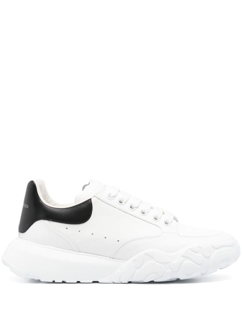 White and Black Oversized Court Sneakers