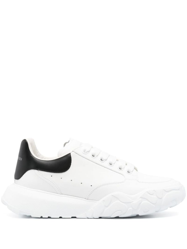 White and Black Oversized Court Sneakers
