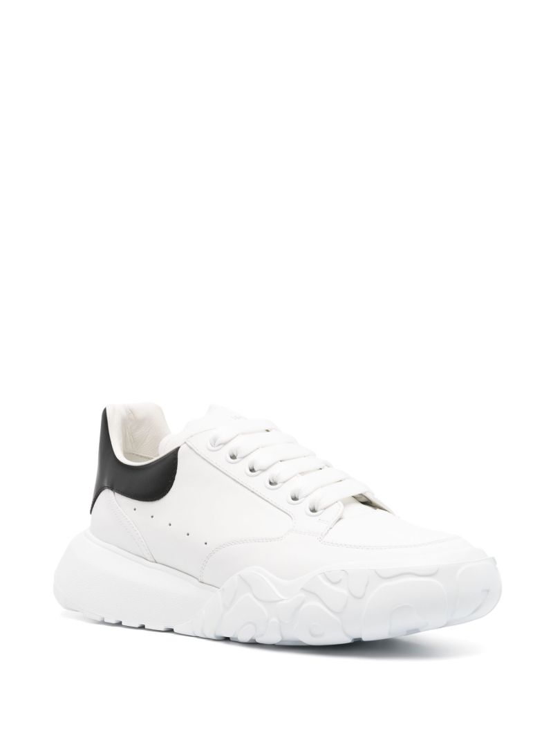 White and Black Oversized Court Sneakers