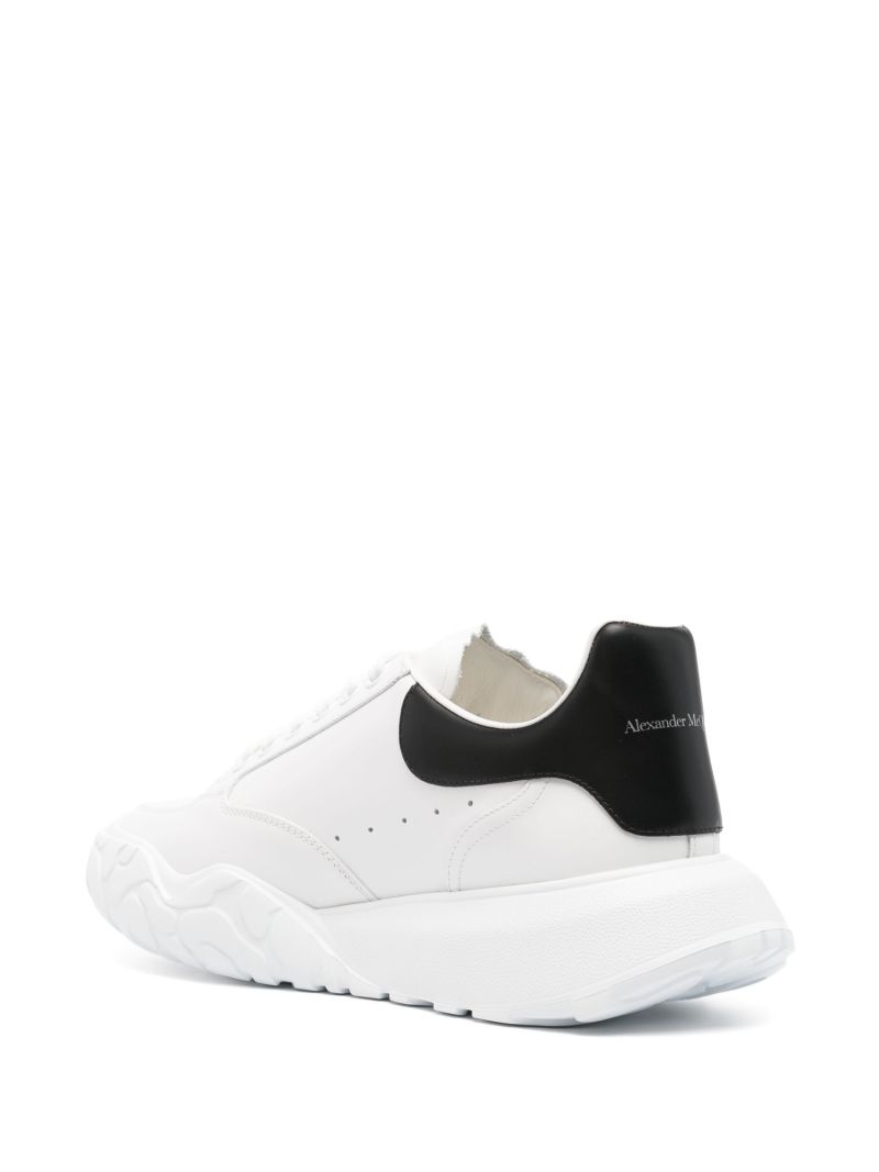 White and Black Oversized Court Sneakers
