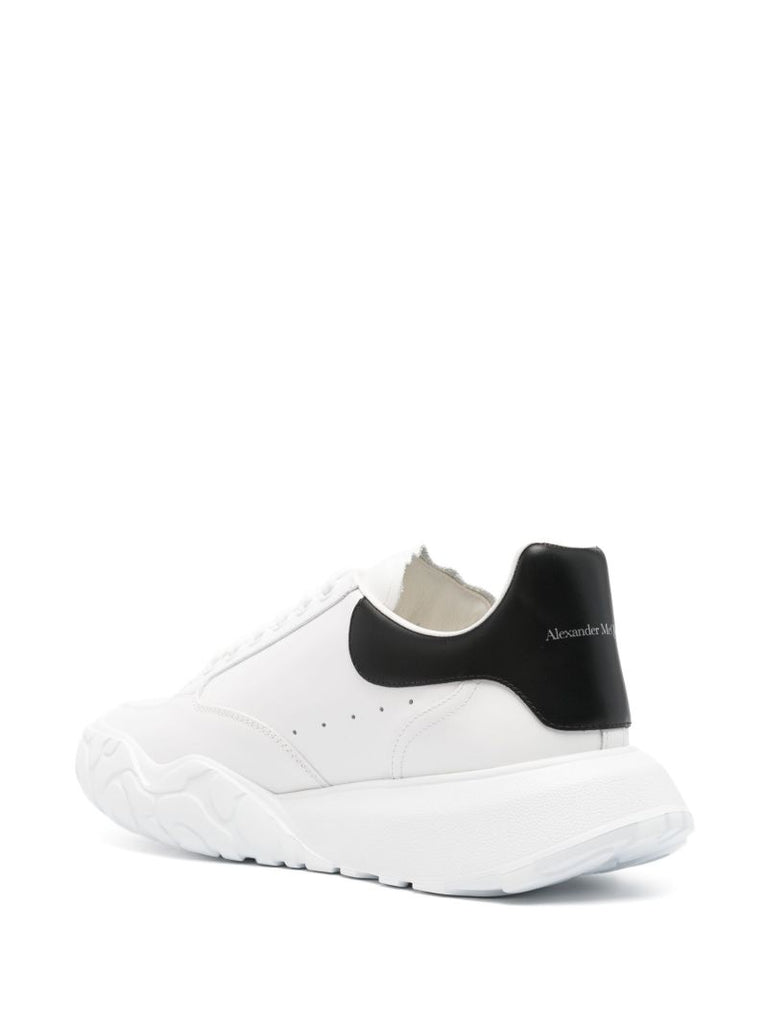 White and Black Oversized Court Sneakers