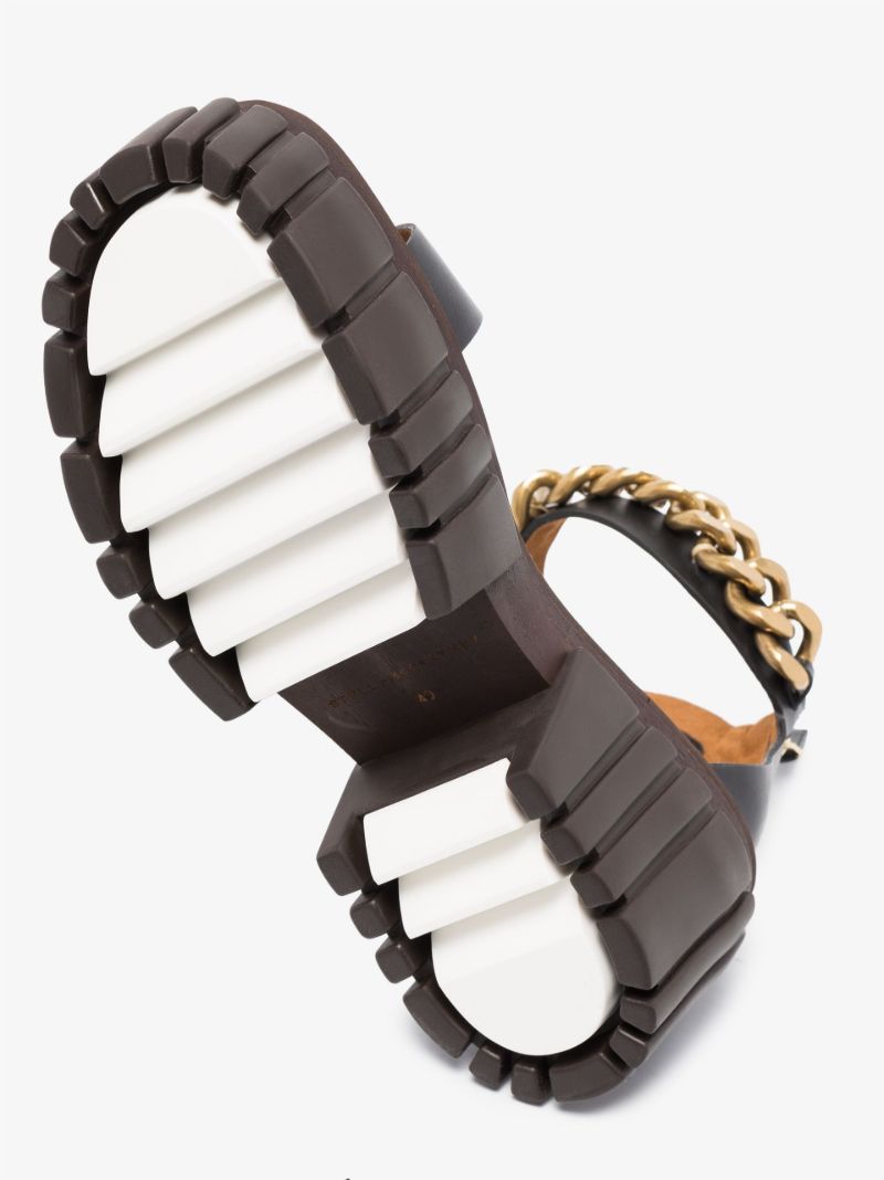 Black Emilie 75 Chunky Chain Sandals