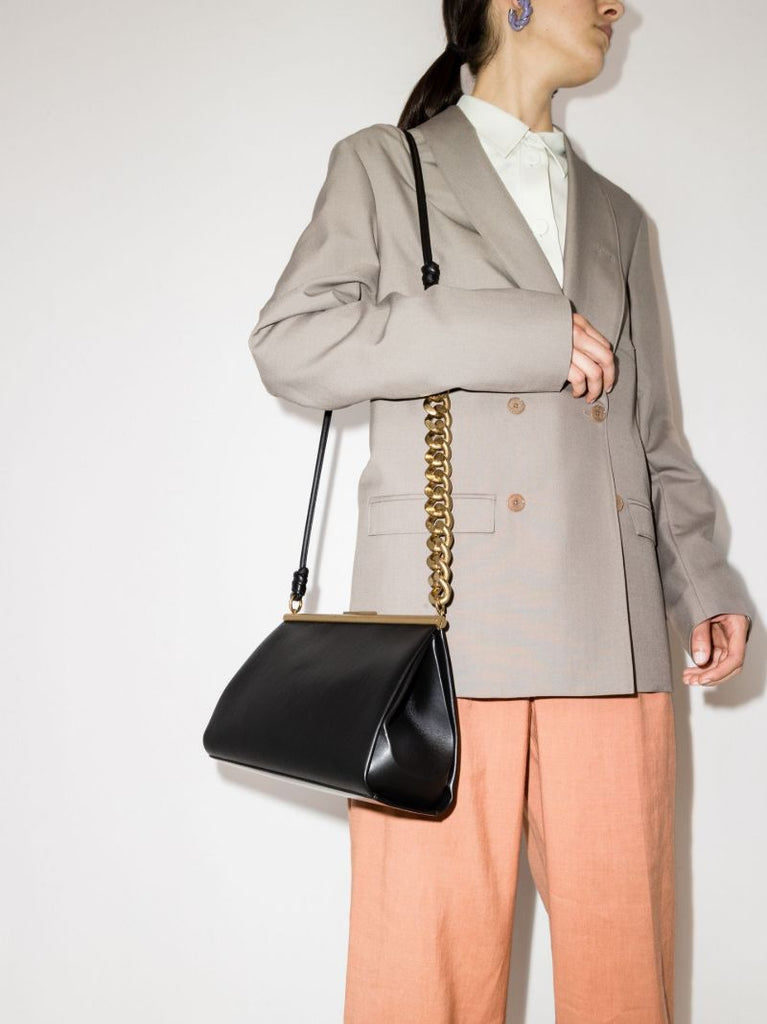 Black Medium Chunky Chain Shoulder Bag